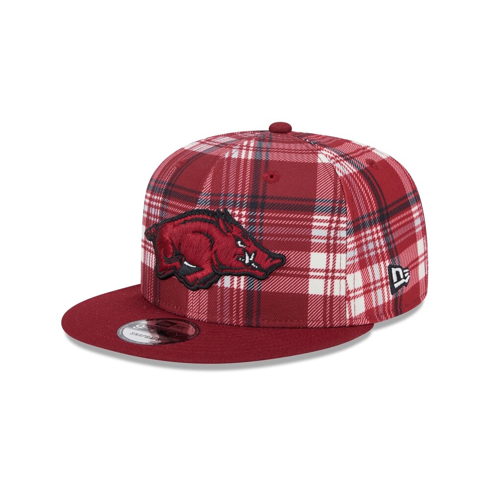 New Era Arkansas Razorbacks Plaid 9FIFTY Snapback Hat - One Size